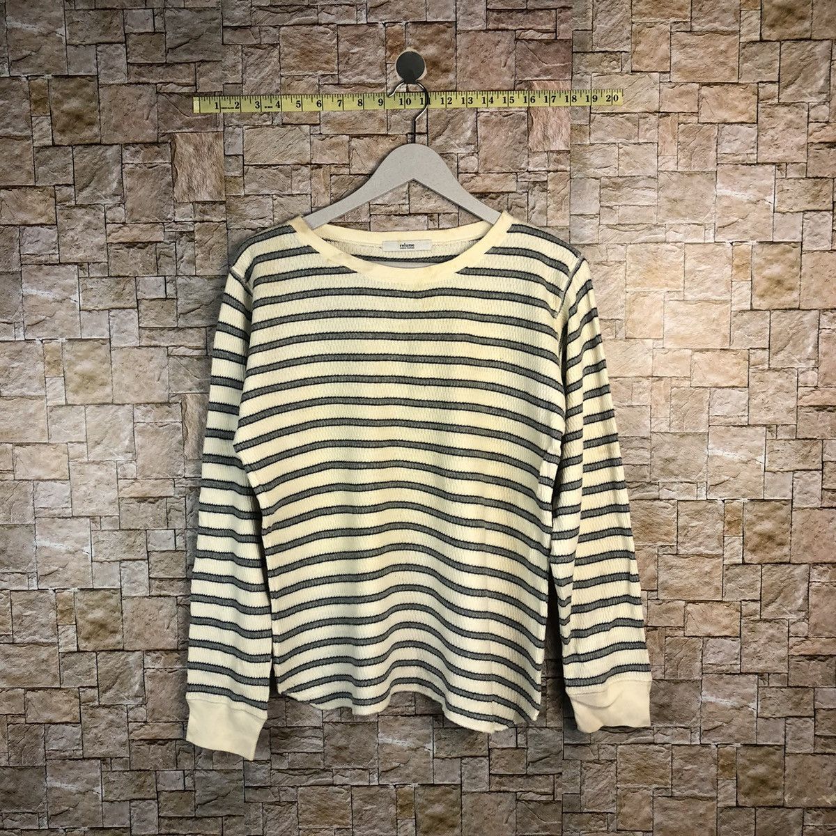 Homespun Knitwear × Japanese Brand × OVER THE STRiPES Relume black White Stripe Knitwear like kurt cobain #A931 Size US M / EU 48-50 / 2 - 1 Thumbnail