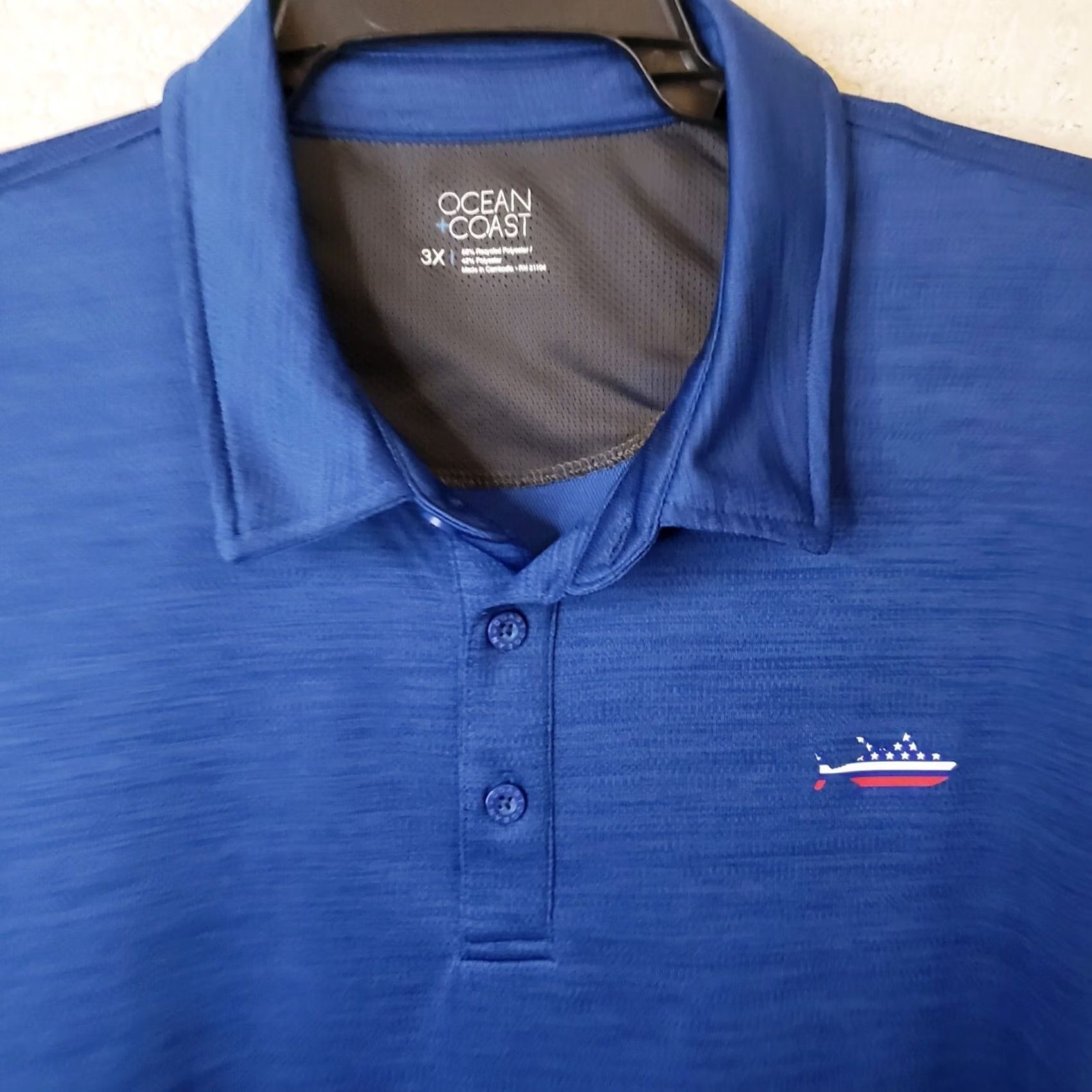 Vintage Ocean & Coast Polo Shirt Men's Blue 3X Short Sleeve Fish Logo Size US XXL / EU 58 / 5 - 4 Thumbnail