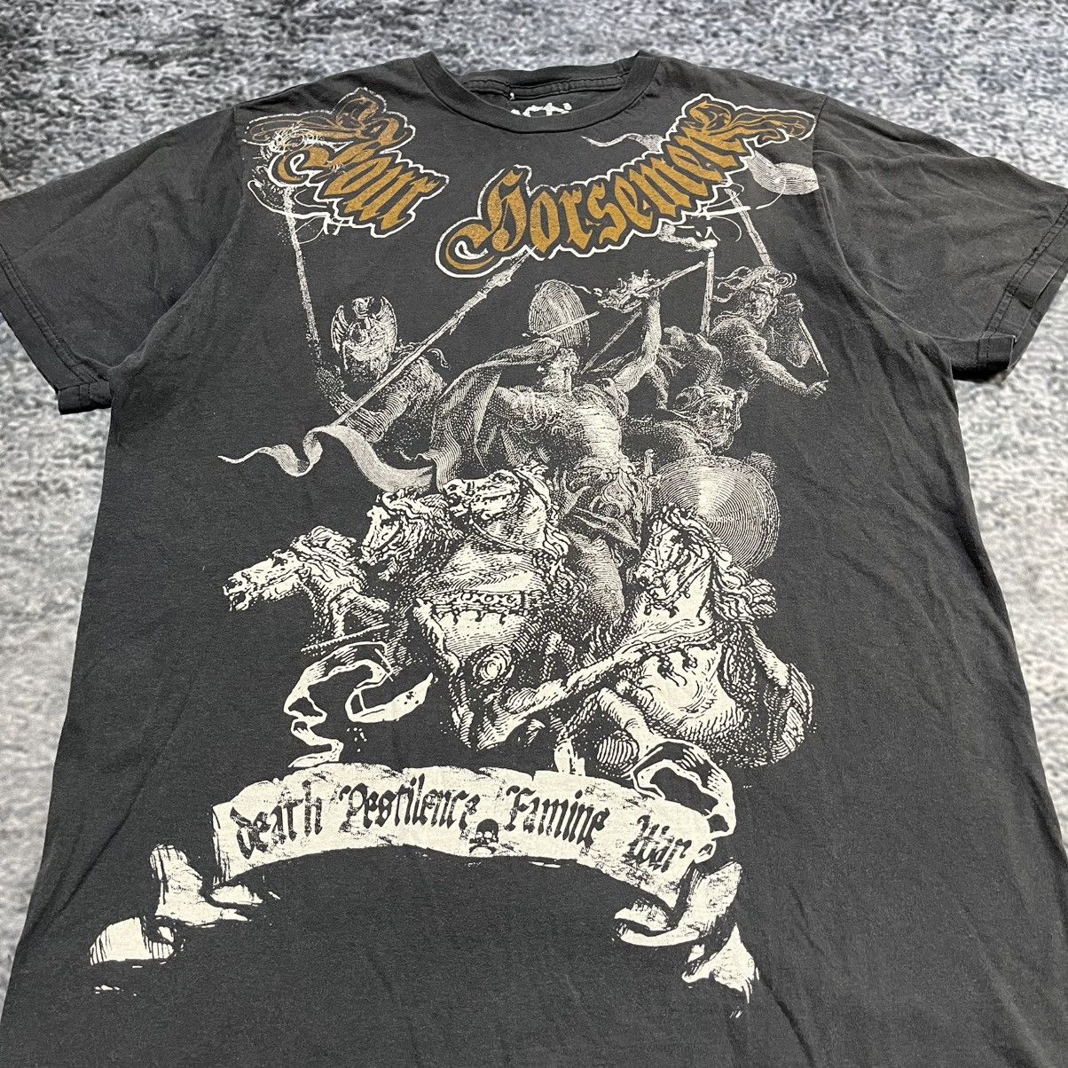 Affliction Sanctifty Skull Cyber Grunge Skater Y2K T Shirt Medium Size US M / EU 48-50 / 2 - 4 Thumbnail