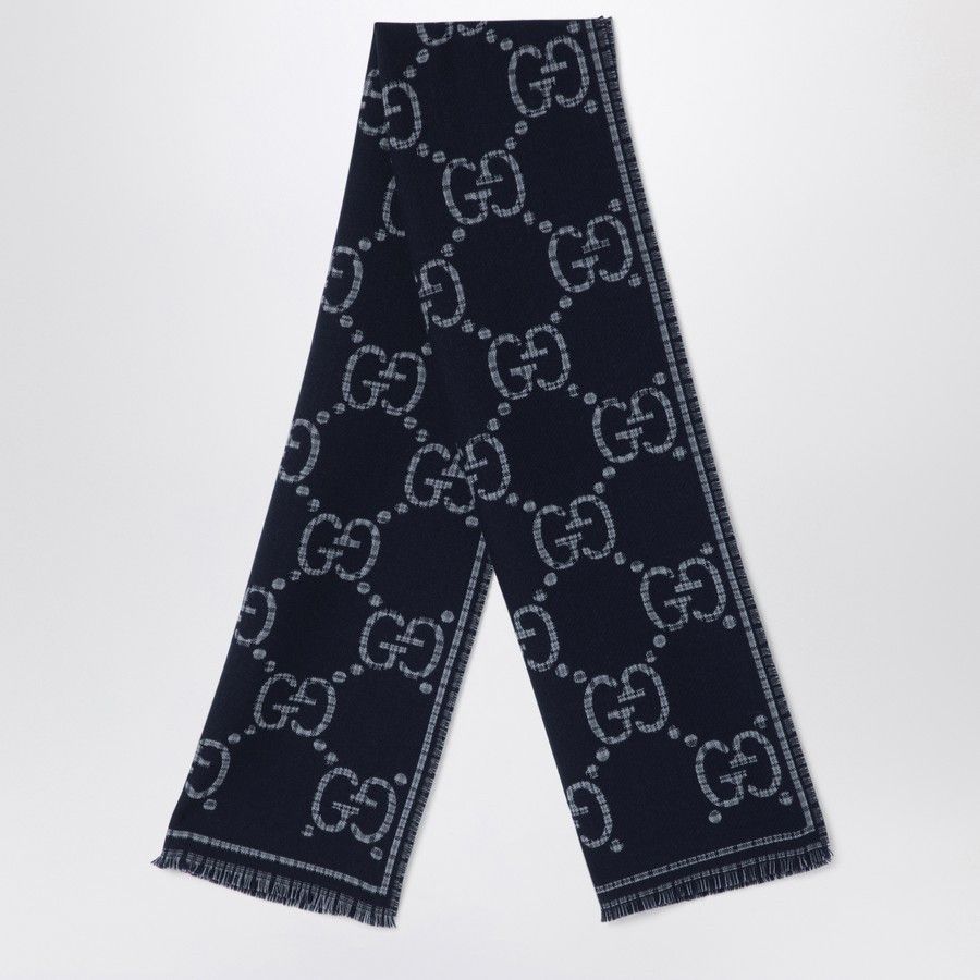 Gucci o1d2blof0525 Size: OS / Wool Scarf in Grey/Blue Size ONE SIZE - 1 Thumbnail