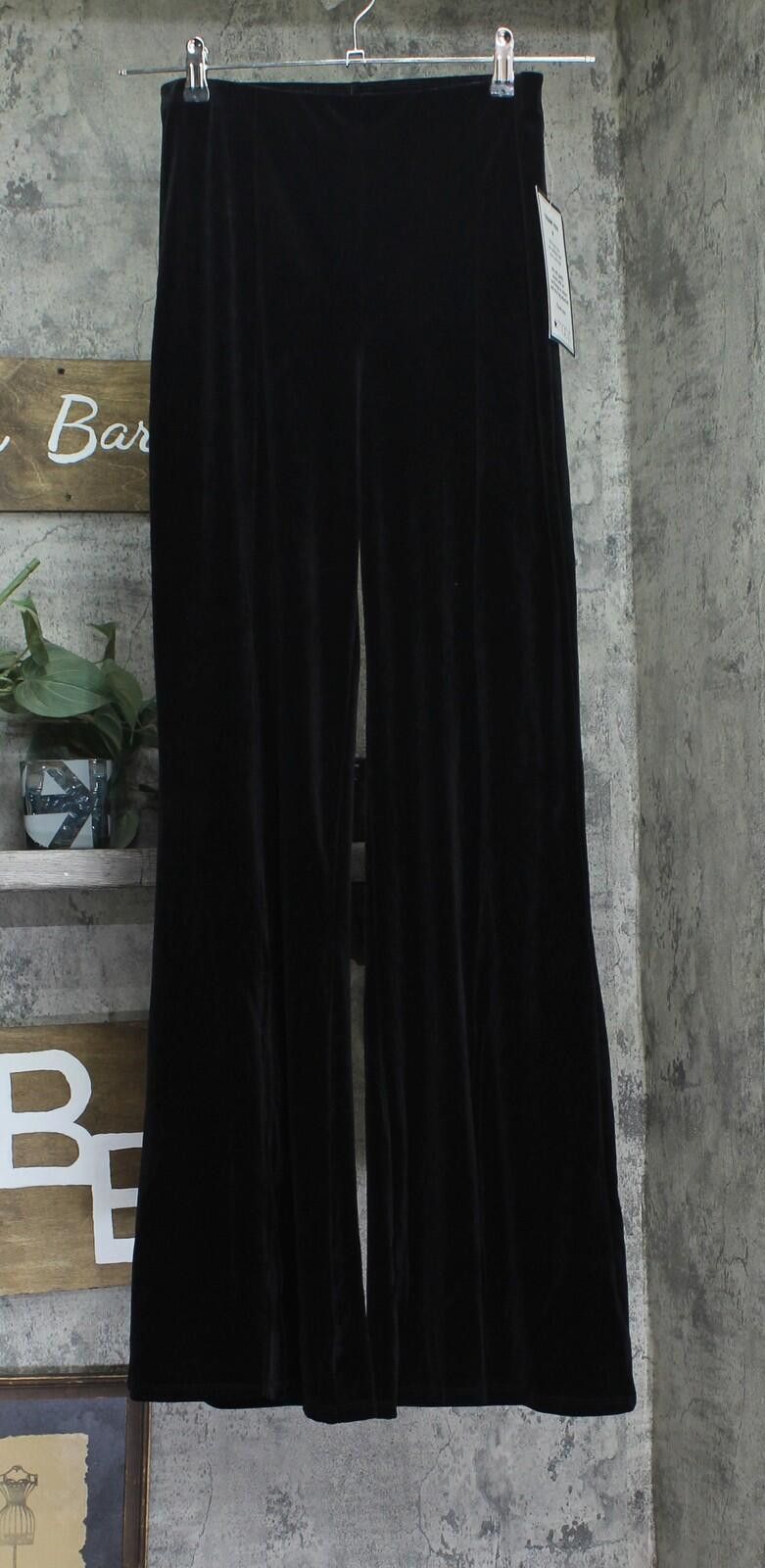 Other Nwt Alex & Sophia Front Slit Wide Leg Velvet Pants Black S Size 28" / US 6 / IT 42 - 1 Thumbnail