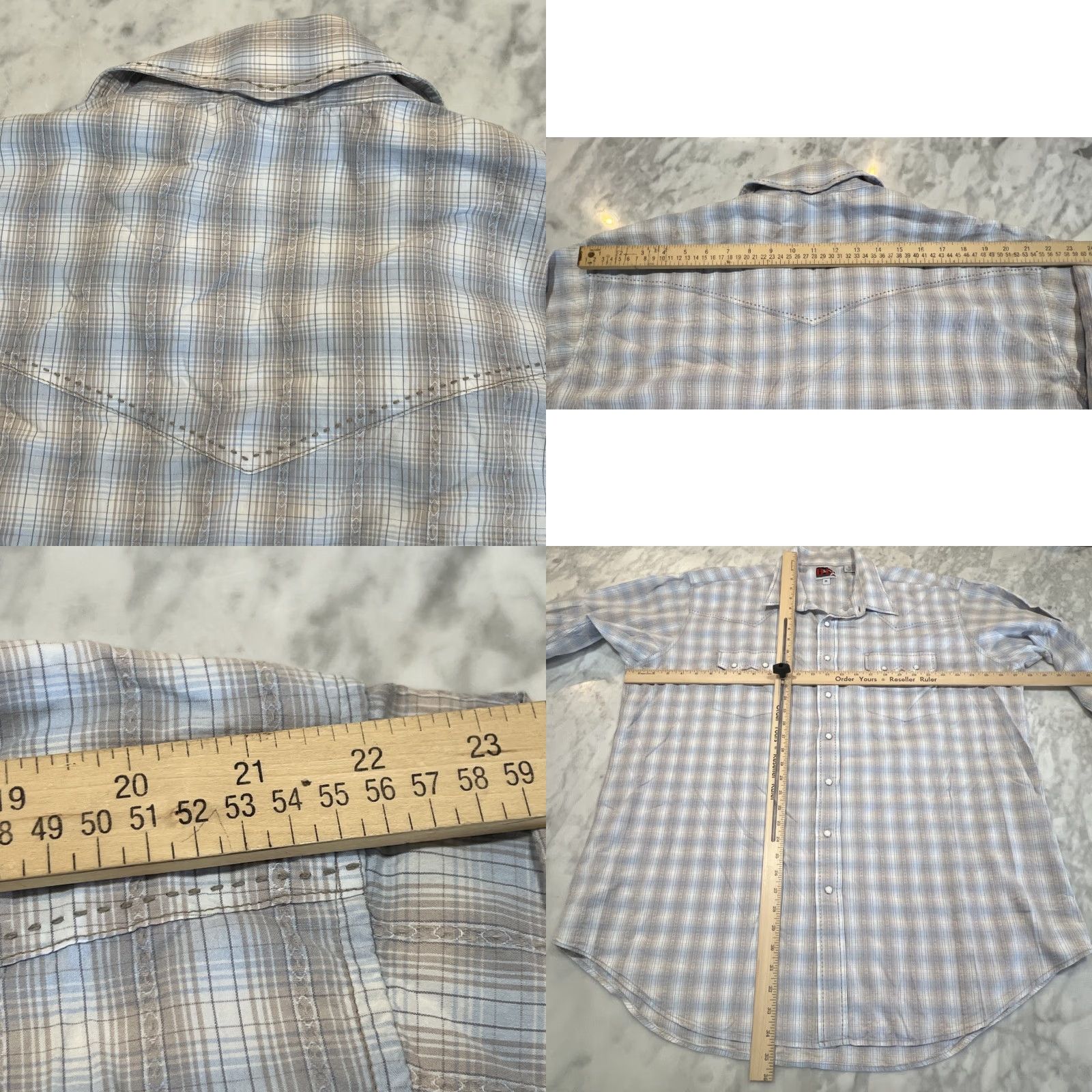 Vintage B&D Panhandle Slim Pearl Snap Shirt Men 2XL Western Cowboy Rockabilly Plaid Long Sleeve Size US XXL / EU 58 / 5 - 8 Thumbnail
