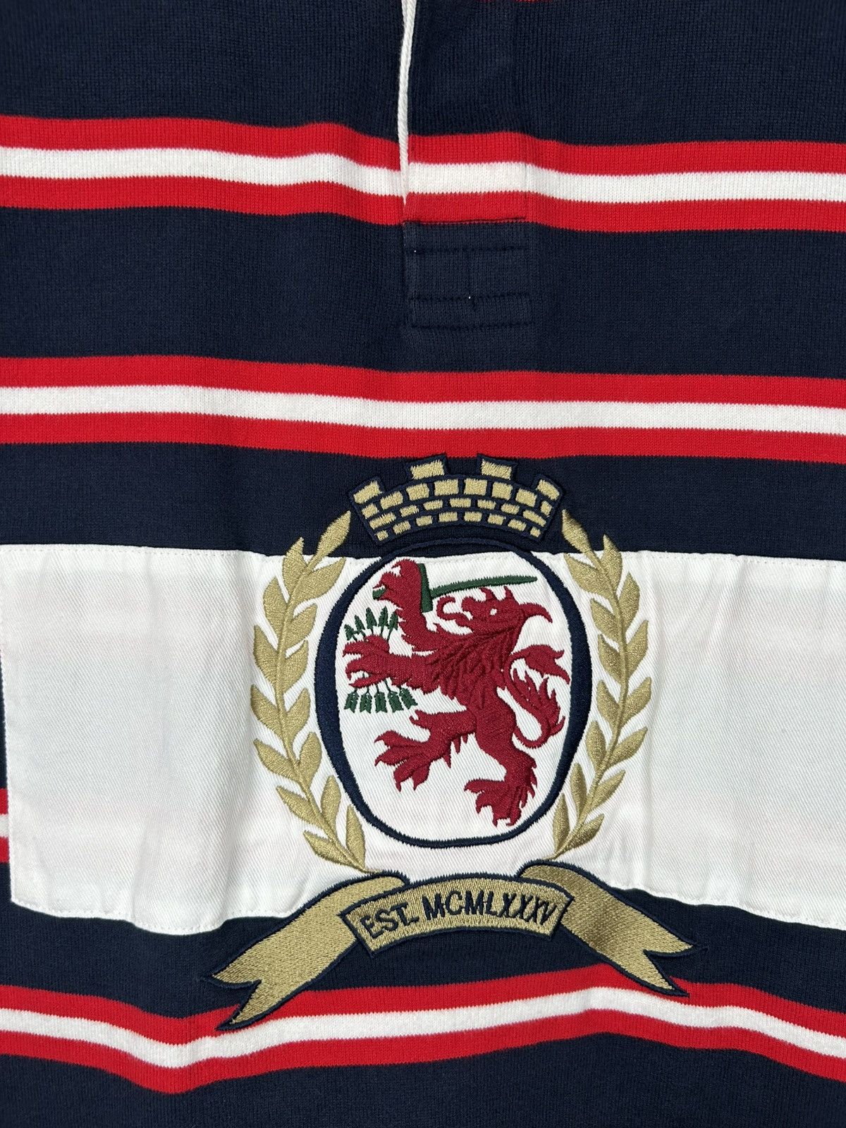 Tommy Hilfiger Tommy Jeans Crest Striped Rugby Top Size US M / EU 48-50 / 2 - 4 Thumbnail