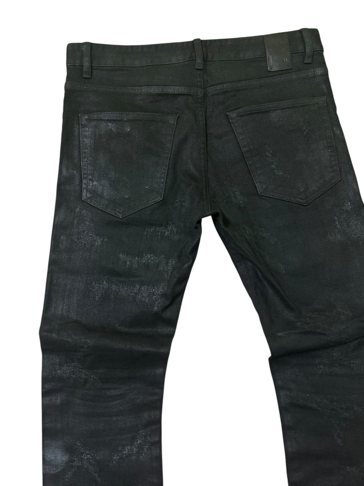 Vintage RARE ARCHIVE HL WAXED DAMAGE COATING SKIN SLIM DENIM Size US 31 - 12 Thumbnail