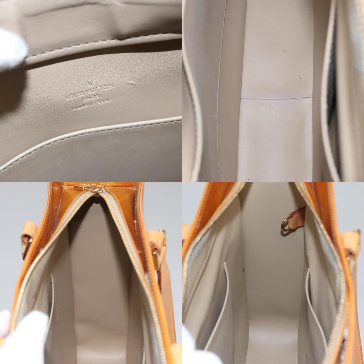 Louis Vuitton LOUIS VUITTON Monogram Vernis Columbus Tote Bag Beige M91023 Size ONE SIZE - 12 Thumbnail
