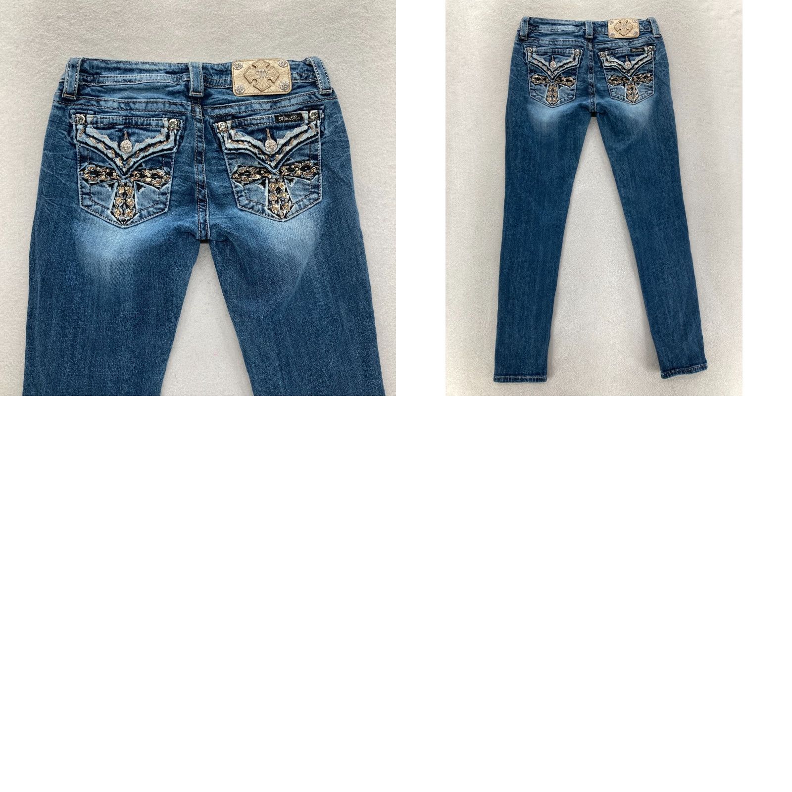 Miss Me Miss Me Signature Skinny Jeans Women's 28 Blue Stretch Denim Cross Embroidered Jeans Size 28" / US 6 / IT 42 - 9 Thumbnail