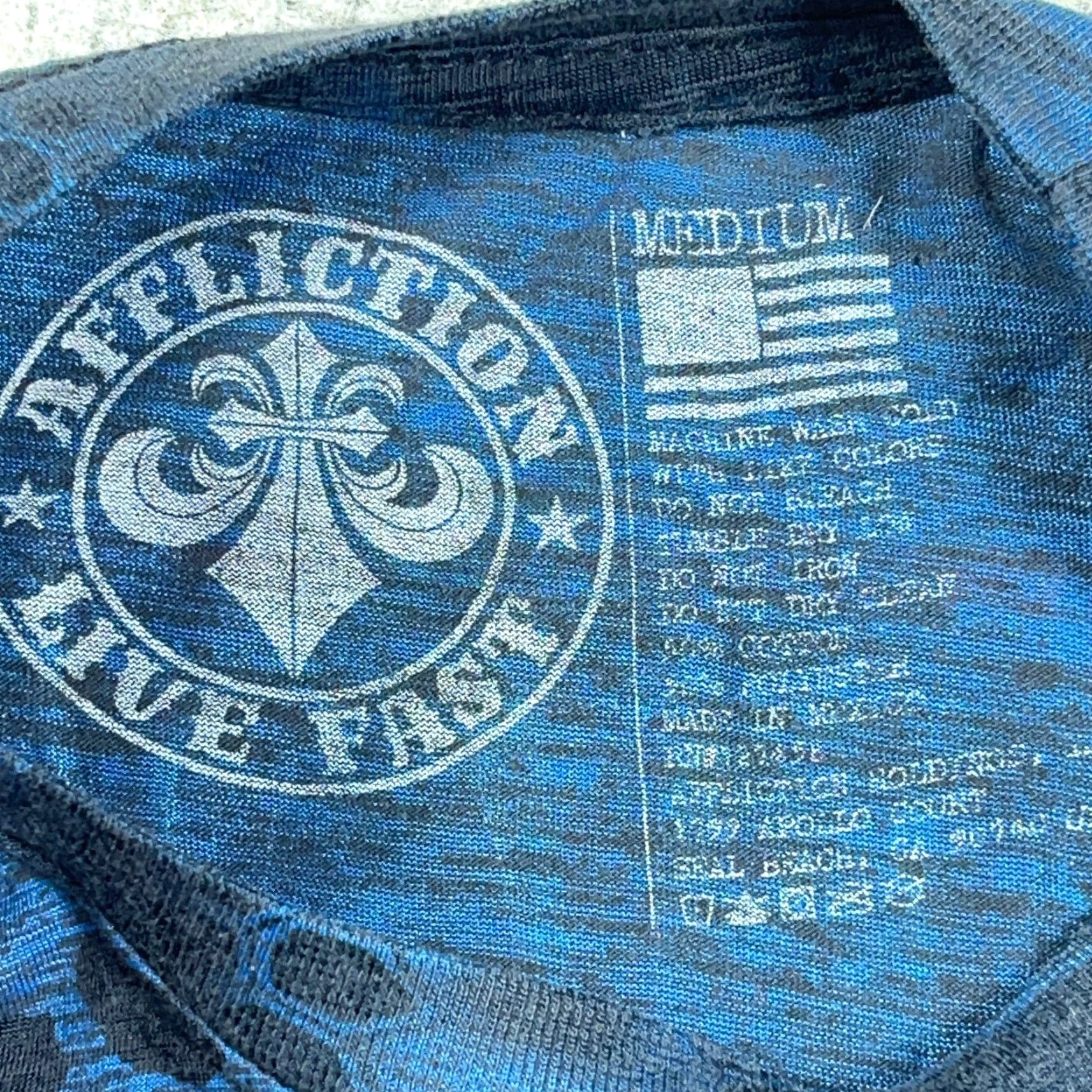 Affliction Affliction Shirt Men Medium Blue Tee Live Fast Chris Kyle MMA Spell Out Tie Dye Graphic Print Size US M / EU 48-50 / 2 - 4 Thumbnail