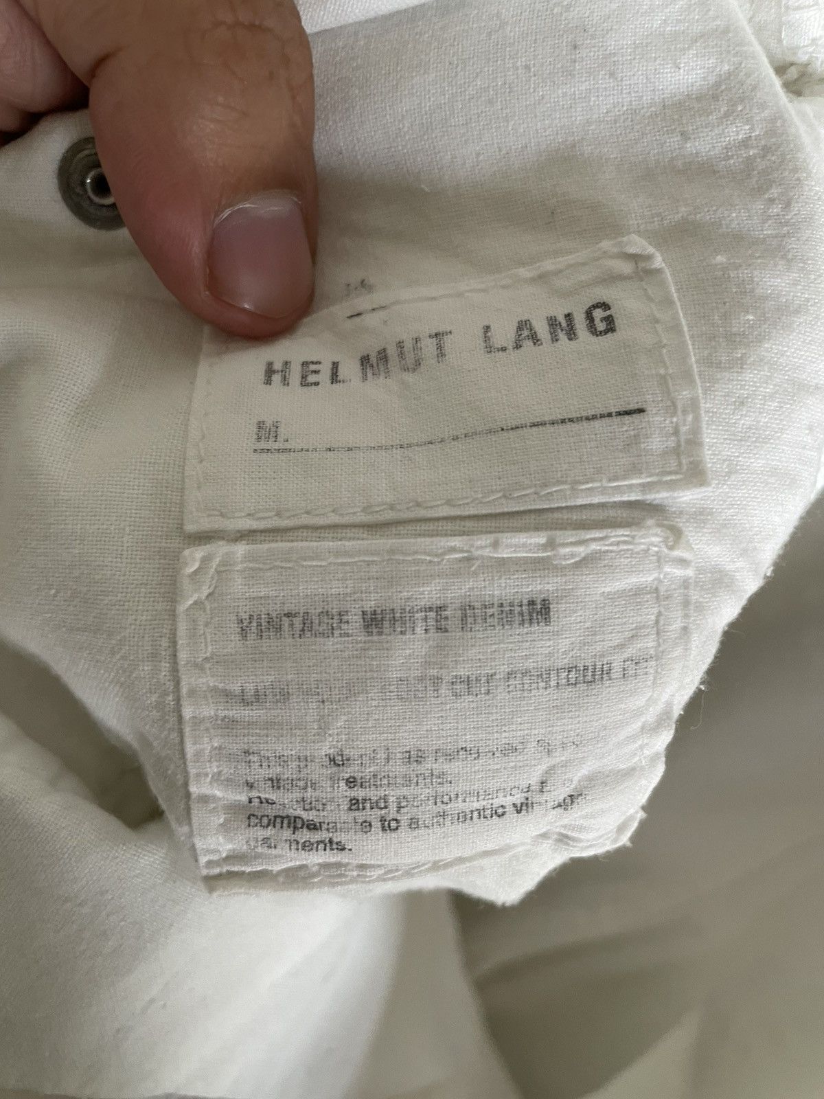 Helmut Lang Helmut Lang Vintage White Denim Size US 33 - 5 Thumbnail