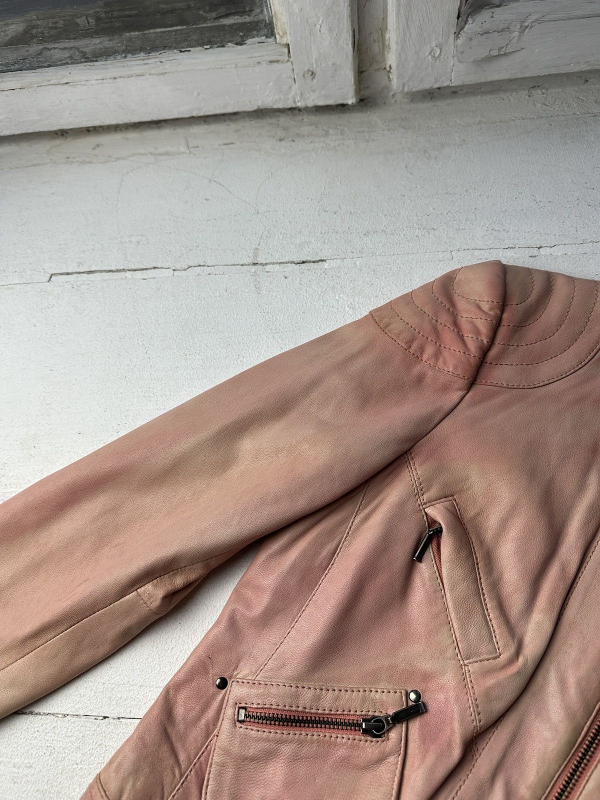 Other 🚨Y2K RICK OWENS TYPE DIRTY SLIM FIT ZIP LEATHER JACKET Size XS / US 0-2 / IT 36-38 - 7 Thumbnail