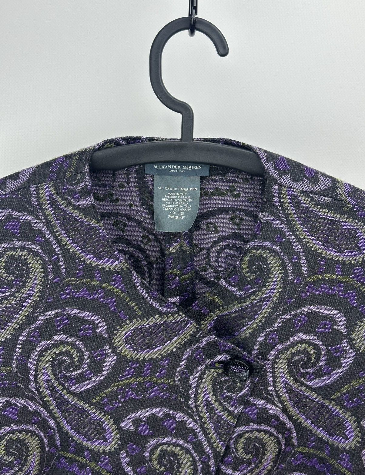 Alexander McQueen Alexander McQueen Paisley Jacquard Blazer Jacket Purple Size US M / EU 48-50 / 2 - 3 Thumbnail