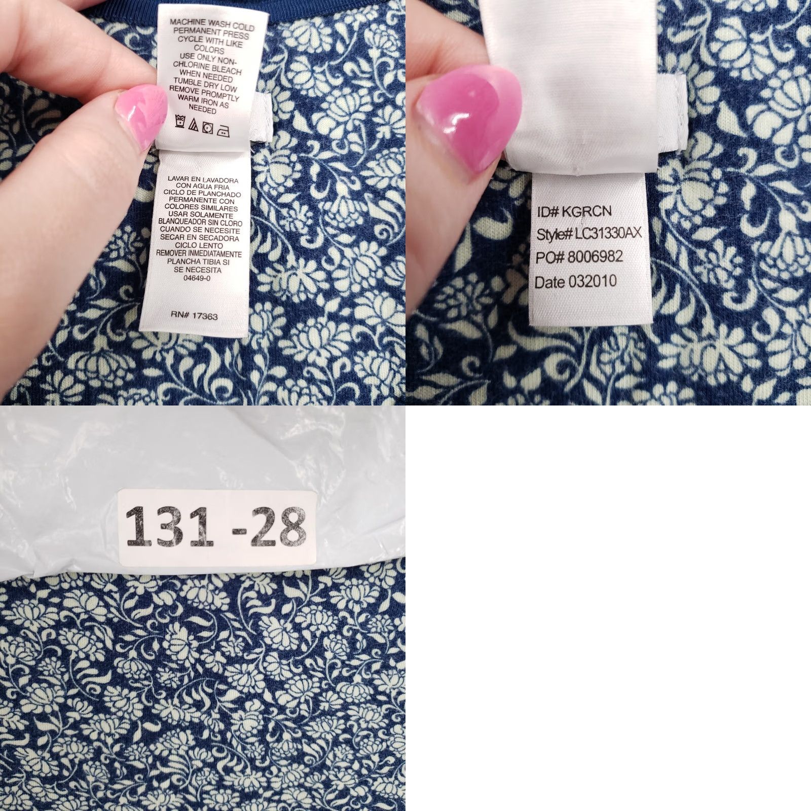 CO Liz & Co Gown Womens 3X Blue Floral Ditsy Henley Sleeveless Cotton Plus Dress Size XXL / US 16-18 / IT 52-54 - 8 Thumbnail
