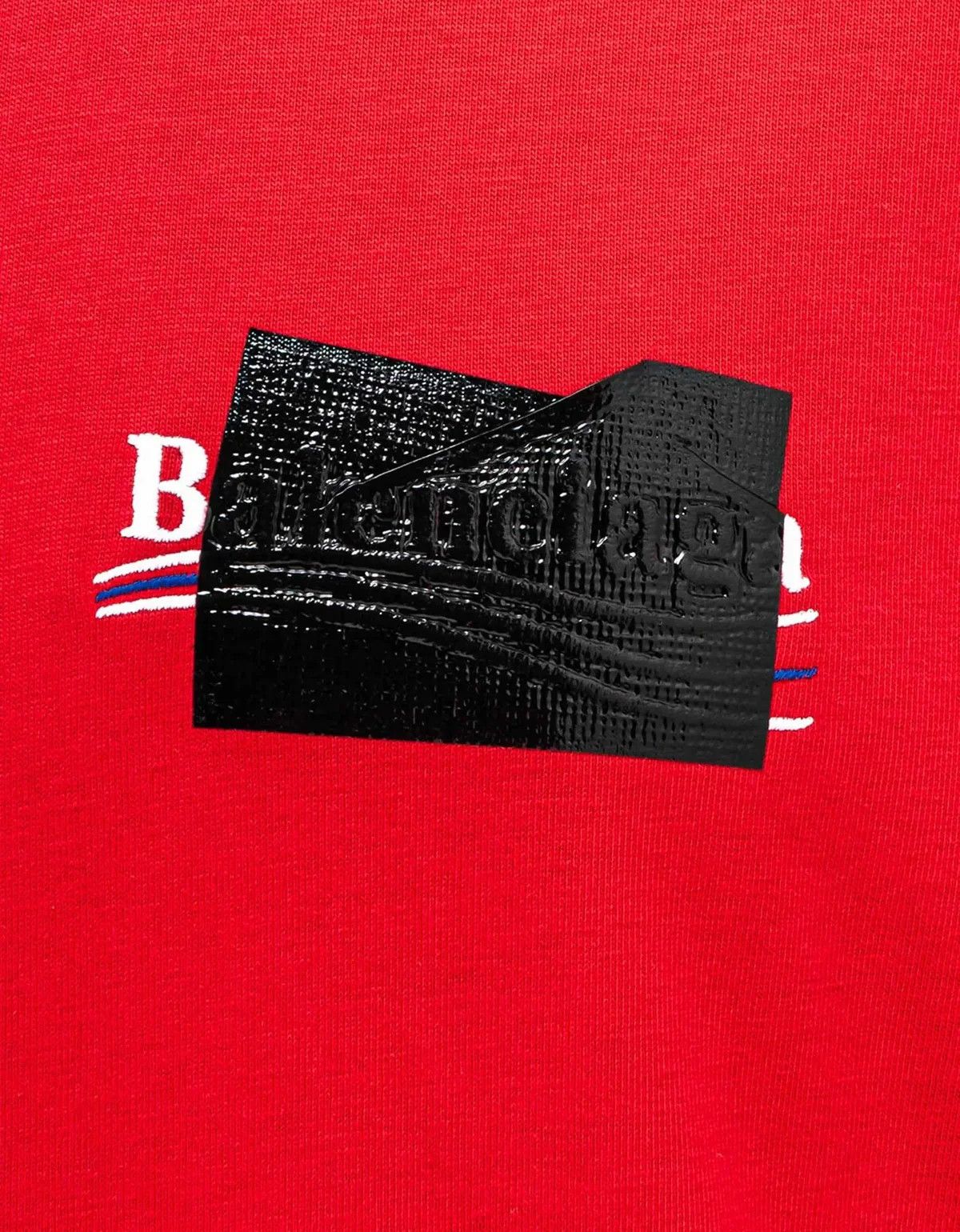 Balenciaga o1s1rm0924 Large Fit T-Shirt in Red/White/Blue Size US XXS / EU 40 - 6 Thumbnail