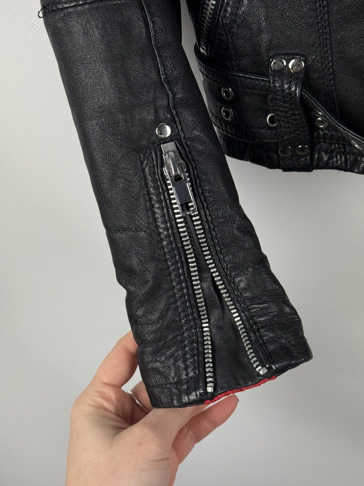 JOFAMA Jofama By Kenza Ladies Gothic Leather Biker Jacket Size 34 Size XS / US 0-2 / IT 36-38 - 11 Thumbnail