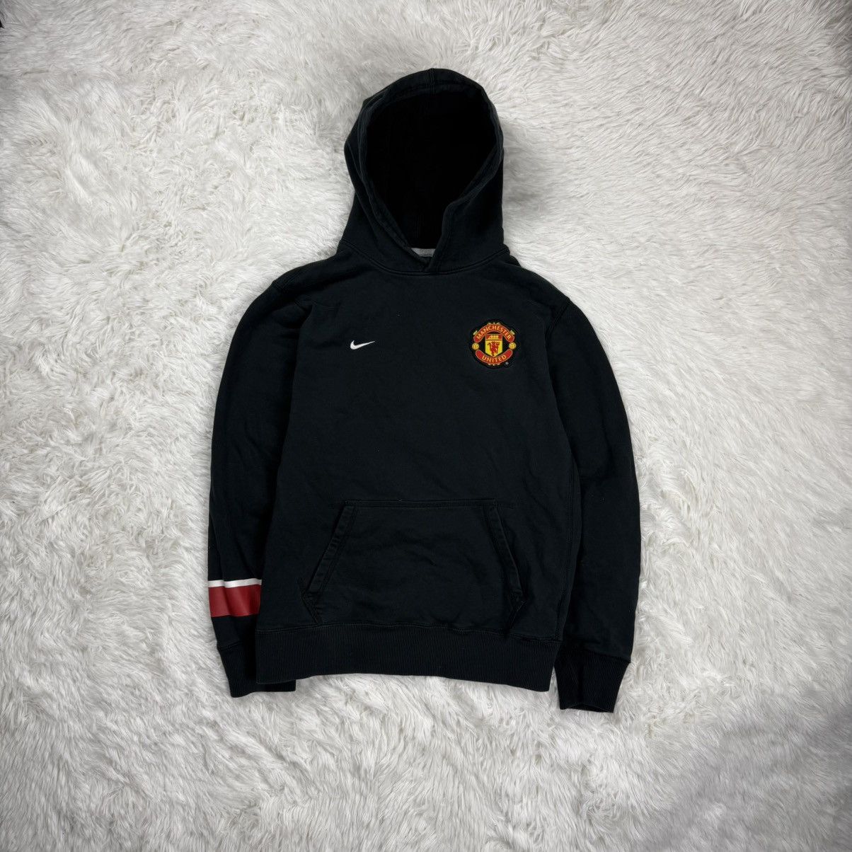 Nike Manchester United Black Hoodie Soccer Jersey Football