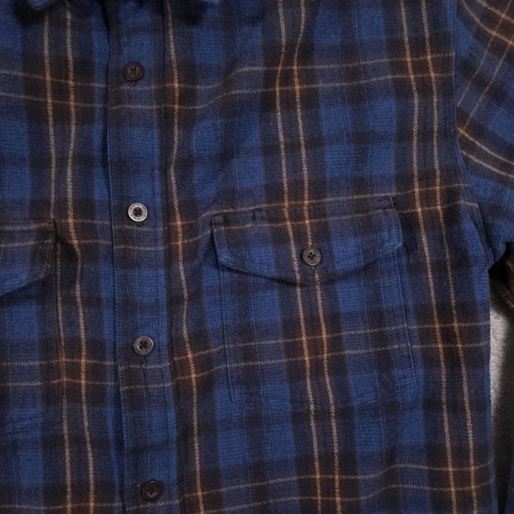 Vintage VINTAGE Work n' Sport Shirt Mens LT Blue Plaid Flannel Long Sleeve Button Up Workwear Size US L / EU 52-54 / 3 - 4 Thumbnail