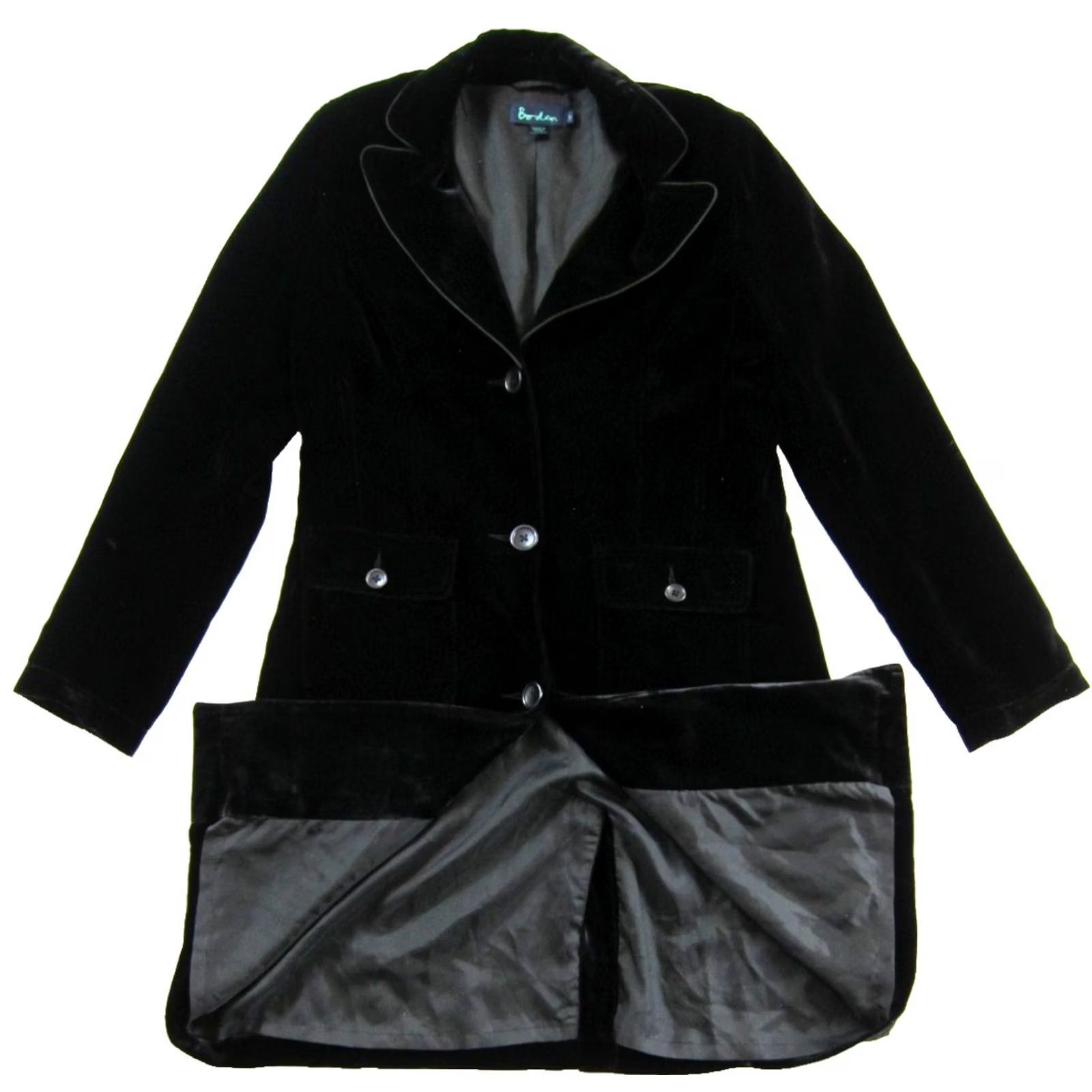 Boden Boden Black Velvet Pocket Collared Long Button Blazer Jacket Woman Size 12 Size XL / US 12-14 / IT 48-50 - 5 Thumbnail