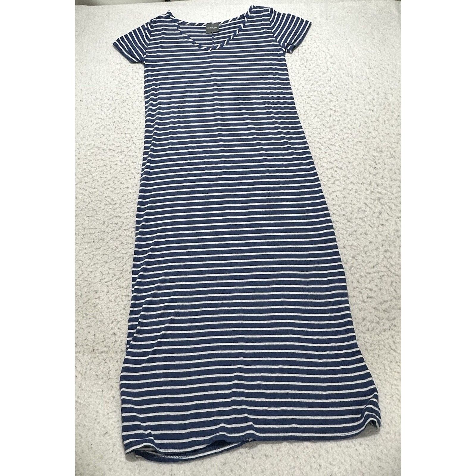 Other Olivia Rae Small Short Sleeve Shift Maxi Dress Blue Striped Size S / US 4 / IT 40 - 1 Thumbnail