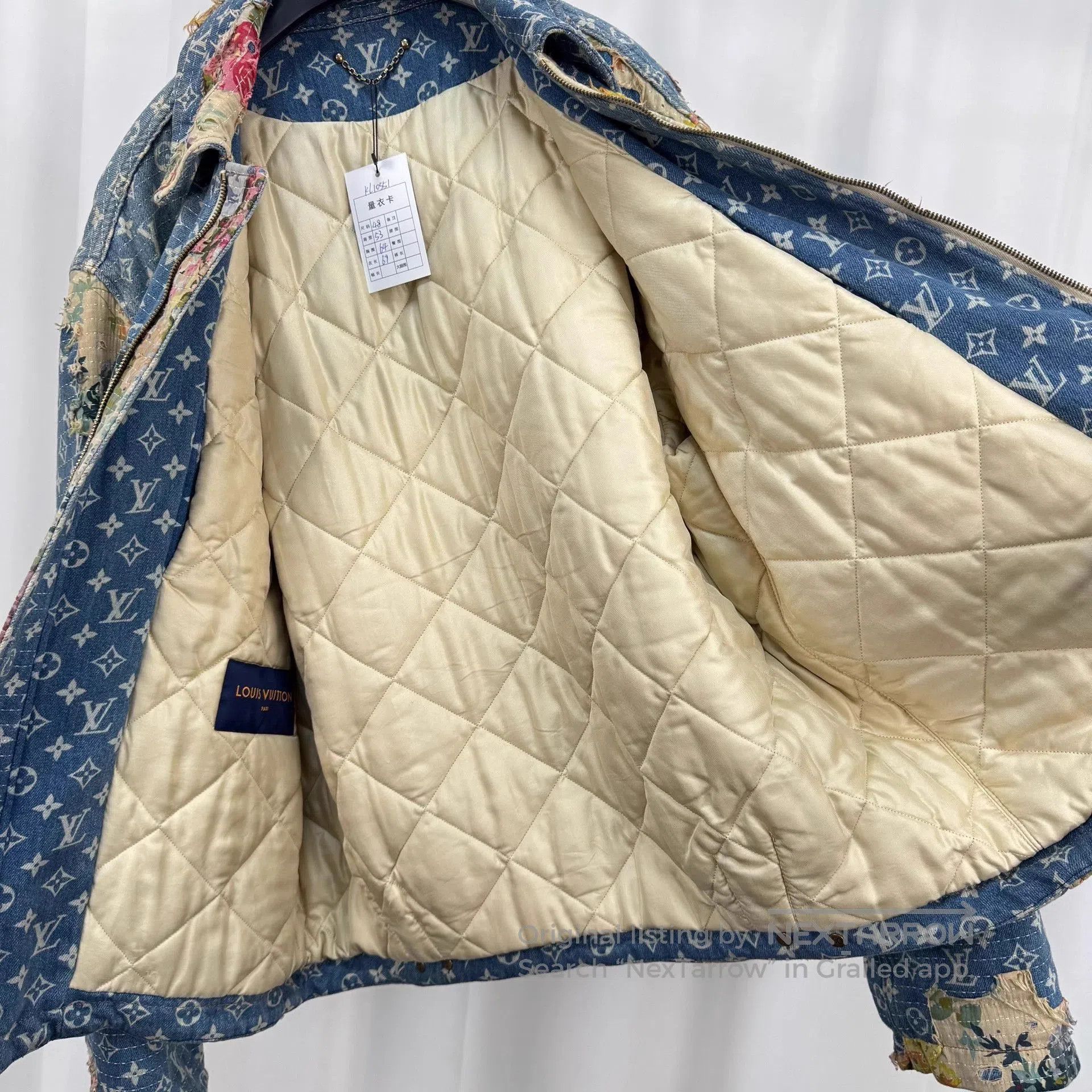 Louis Vuitton Blue Denim Jacket with Floral Patchwork. Size US M / EU 48-50 / 2 - 5 Thumbnail