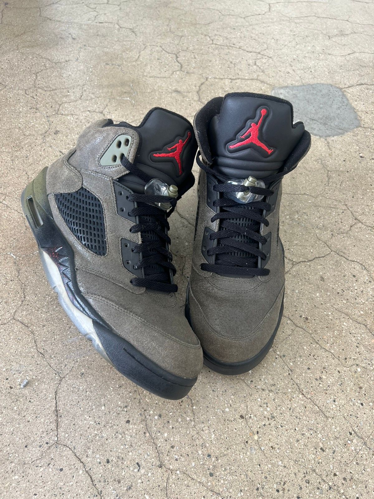 Pre-owned Jordan Brand Air Jordan 5 Fear Pack Shoes In Dark Olive