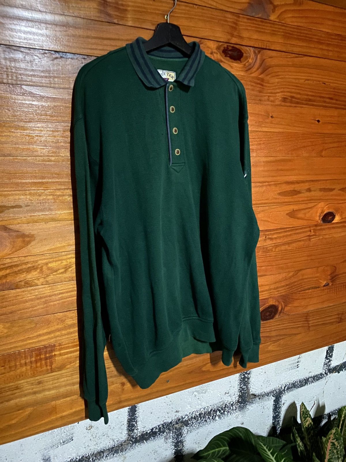Cutter & Buck Vintage Cutter & Buck Green Long Sleeve Polo Sweatshirt Size US L / EU 52-54 / 3 - 5 Thumbnail