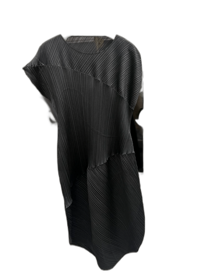 Issey Miyake Issey Miyake Pleated Dress in Black-yf Size US 26 / EU 42 - 1 Thumbnail