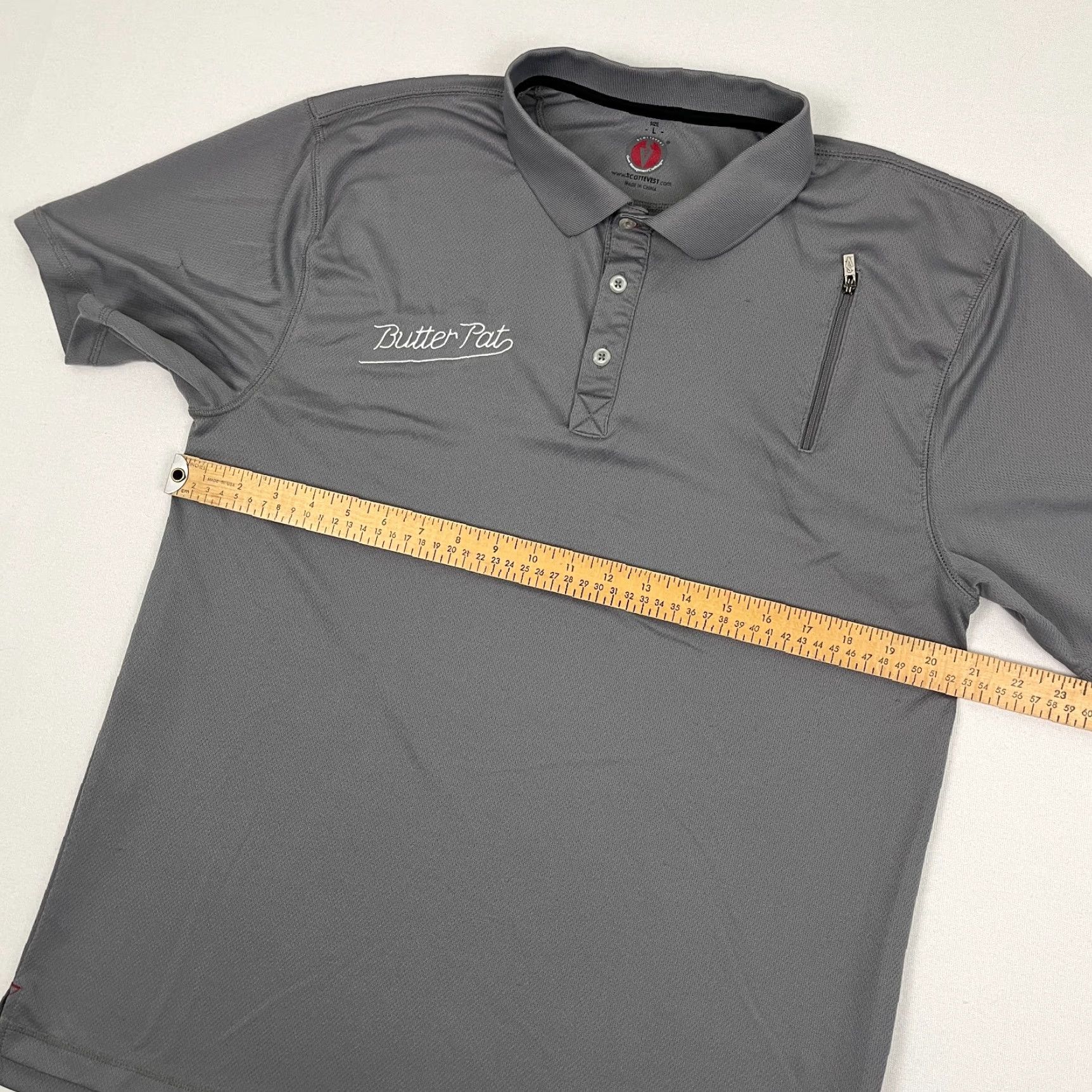 Vintage SCOTTeVEST Polo Shirt Mens Large Gray Utility Chest Pocket Size US L / EU 52-54 / 3 - 4 Thumbnail