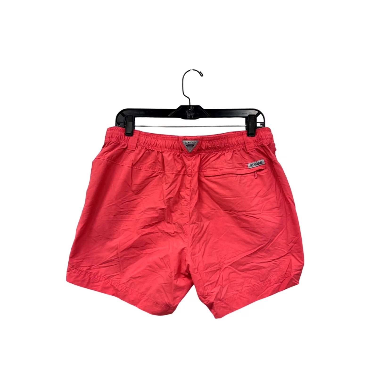 Vintage Columbia Womens Quick-Dry Nylon Shorts Size L Red Athletic Short, Back Pocket, Lightweight, Elastic Waistband, Pre-Owned Like New, Womens L Size 36" / US 14 / IT 50 - 2 Thumbnail