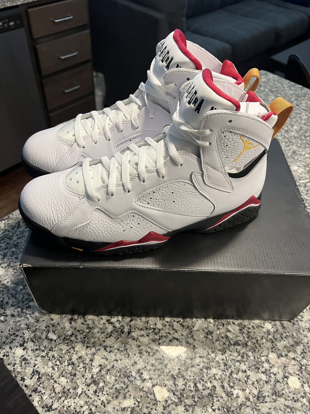 Pre-owned Jordan Nike Jordan 7 “cardinal” (2022) Shoes In White