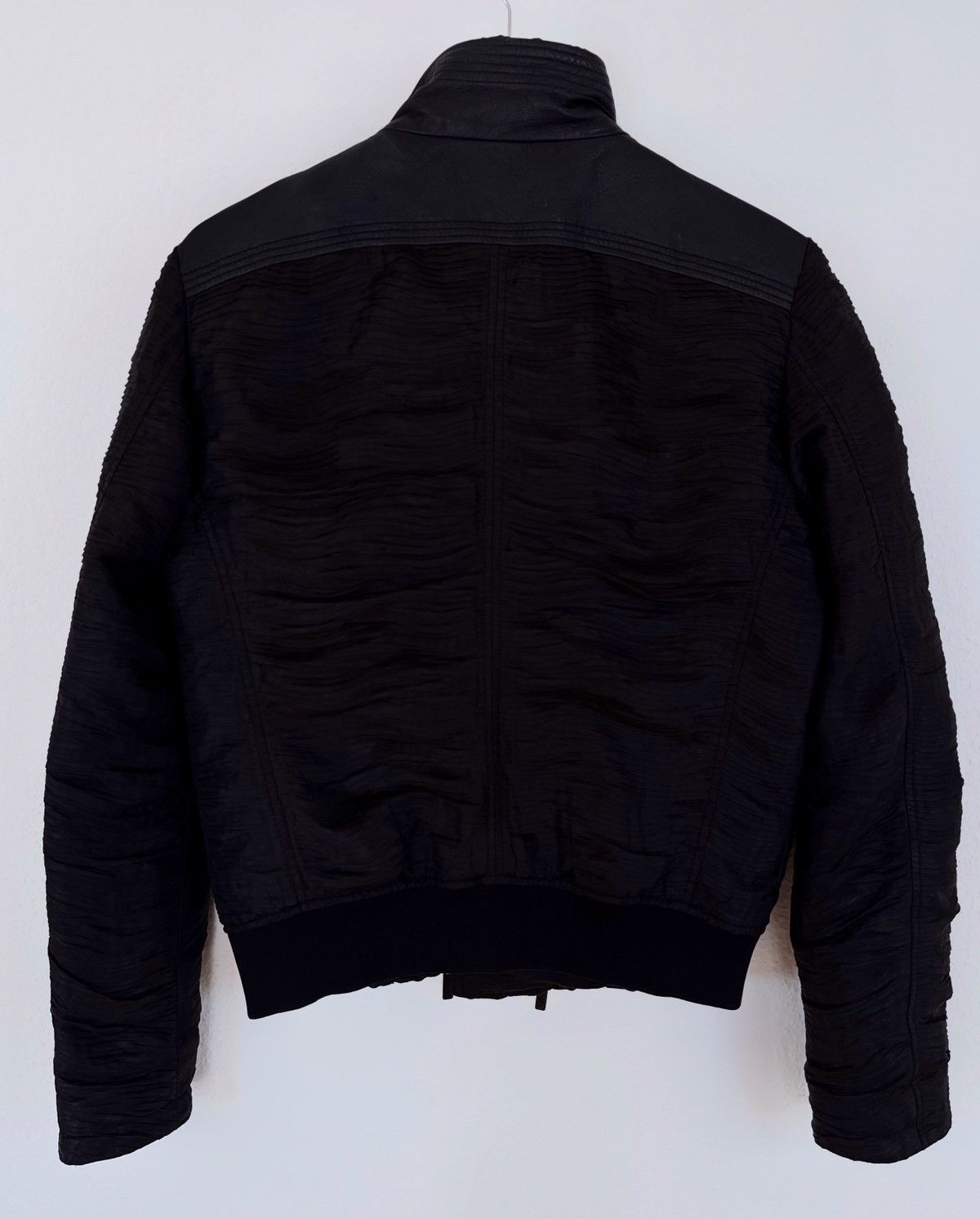 Armani × Emporio Armani × Giorgio Armani SS2011 Emporio Armani Plisse Hybrid 2-Zip Leather Jacket Size US M / EU 48-50 / 2 - 4 Thumbnail
