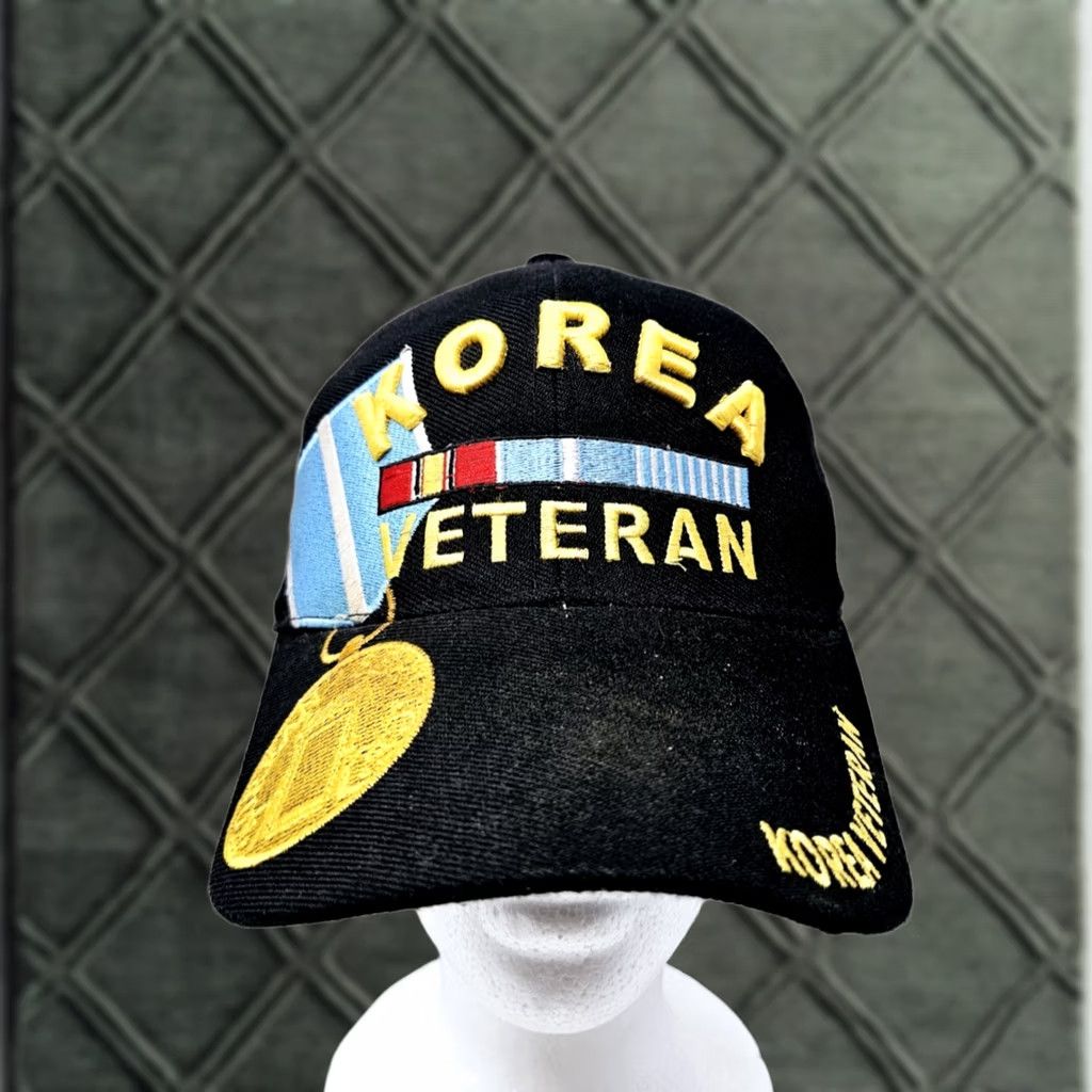 Bally VINTAGE Korea Veteran Ball Cap Hat Black Korean War Vet Adjustable One Size Men Baseball Cap Size ONE SIZE - 1 Thumbnail