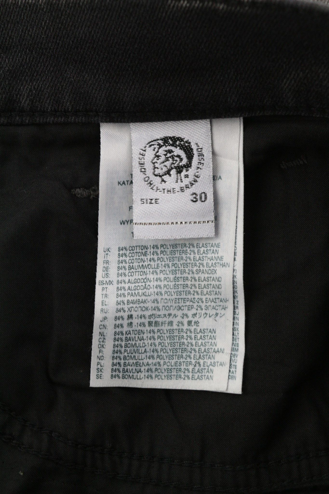 Diesel D-STRUKT JOGG 09B04 W30 Slim Stretch Black 40442 Size US 30 / EU 46 - 8 Thumbnail
