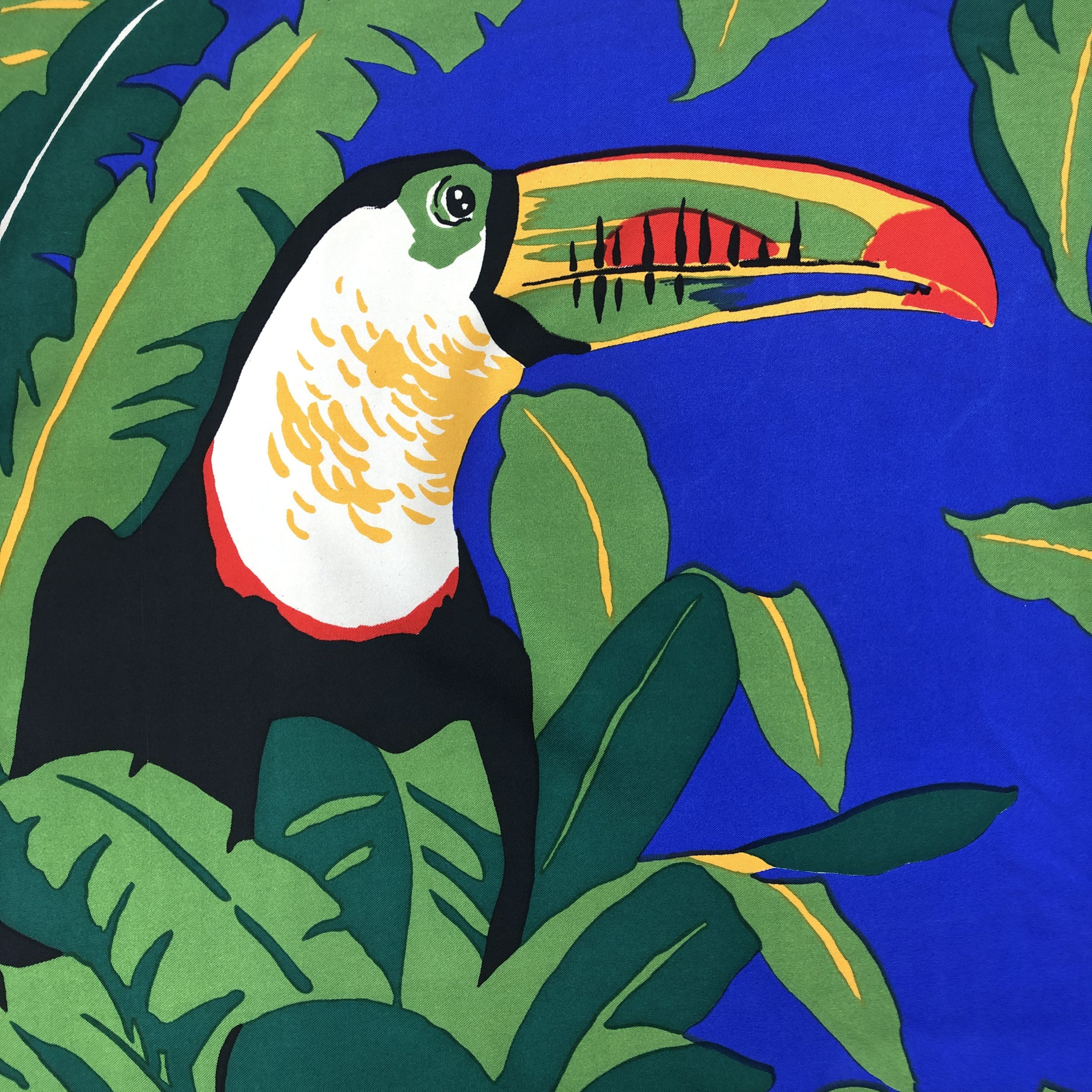 Other × Vintage Vintage Parrots SILK Scarf Twill Stole Wraps Scarves Size ONE SIZE - 10 Thumbnail