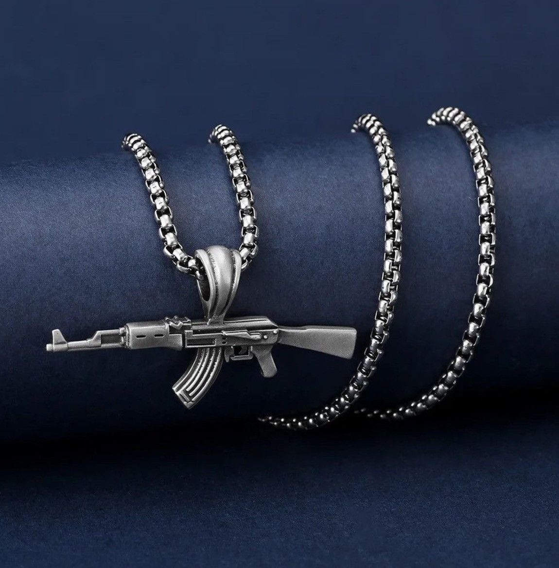 Vintage Military AK-47 Submachine Gun Necklace Size ONE SIZE - 4 Thumbnail