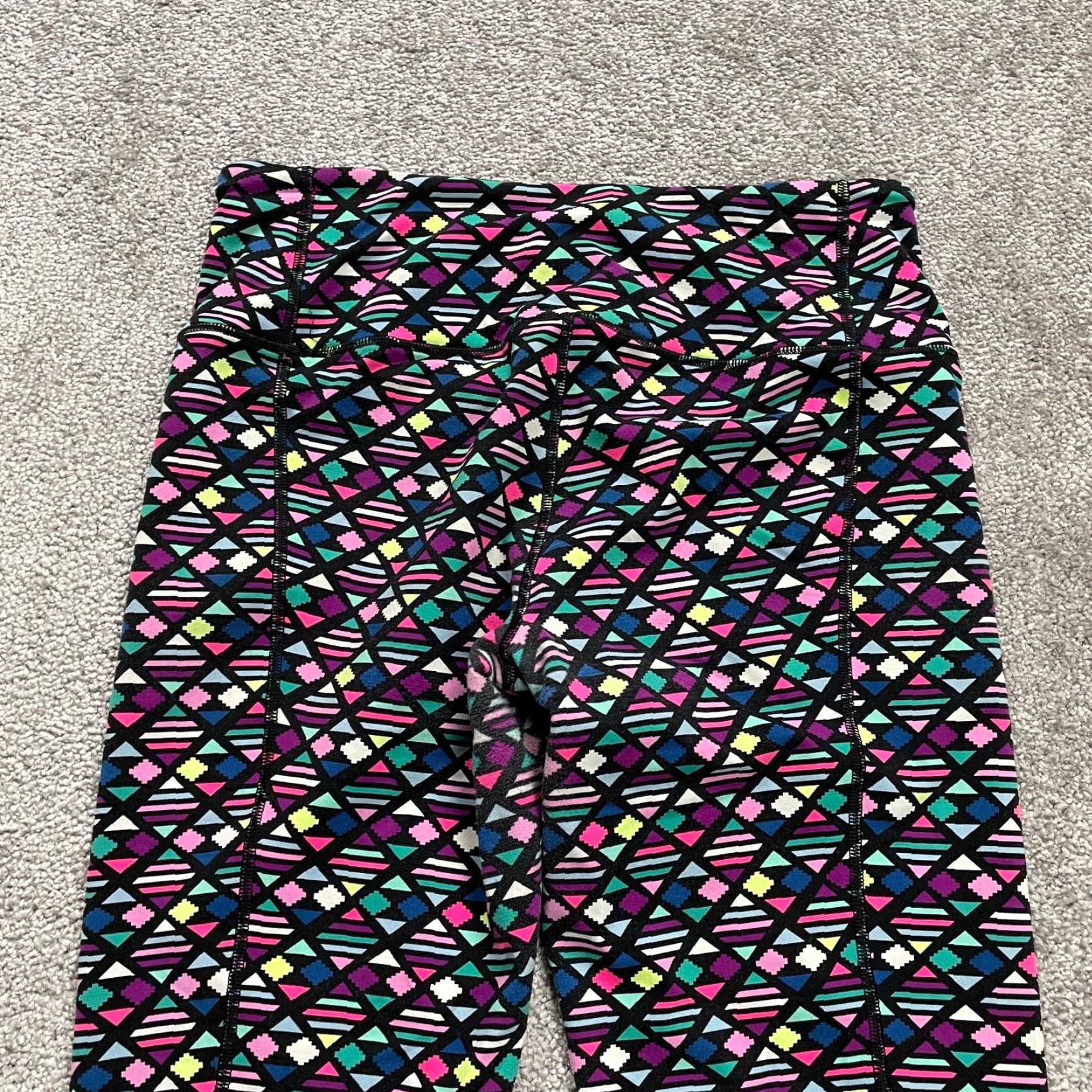 Victoria's Secret Victoria's Secret Leggings Cropped Womens Multicolor Geometric Active Gym 29x21 Size 29" - 3 Thumbnail