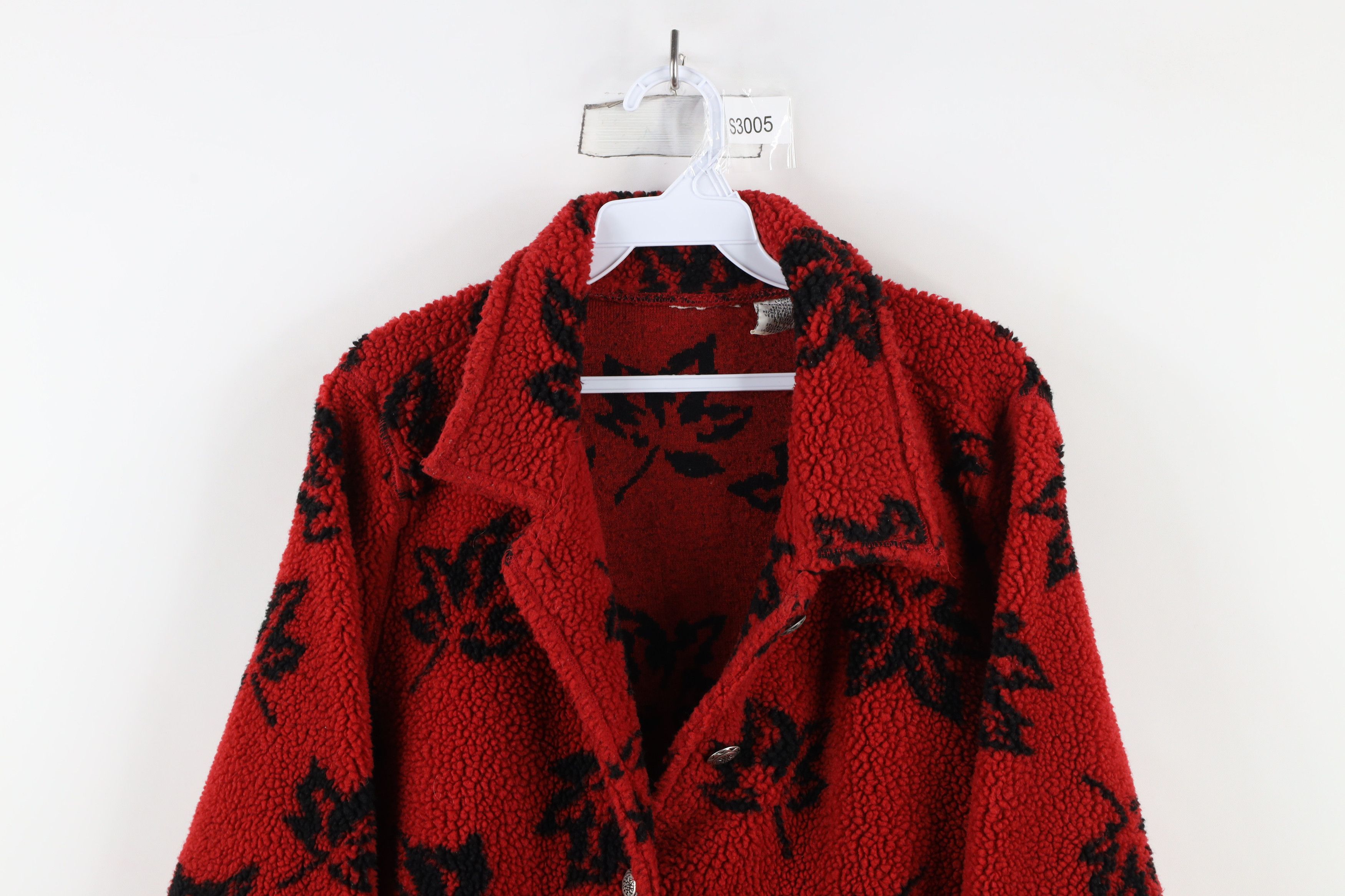 Vintage Vintage 90s Streetwear Over Print Deep Pile Fleece Jacket Size XL / US 12-14 / IT 48-50 - 2 Thumbnail