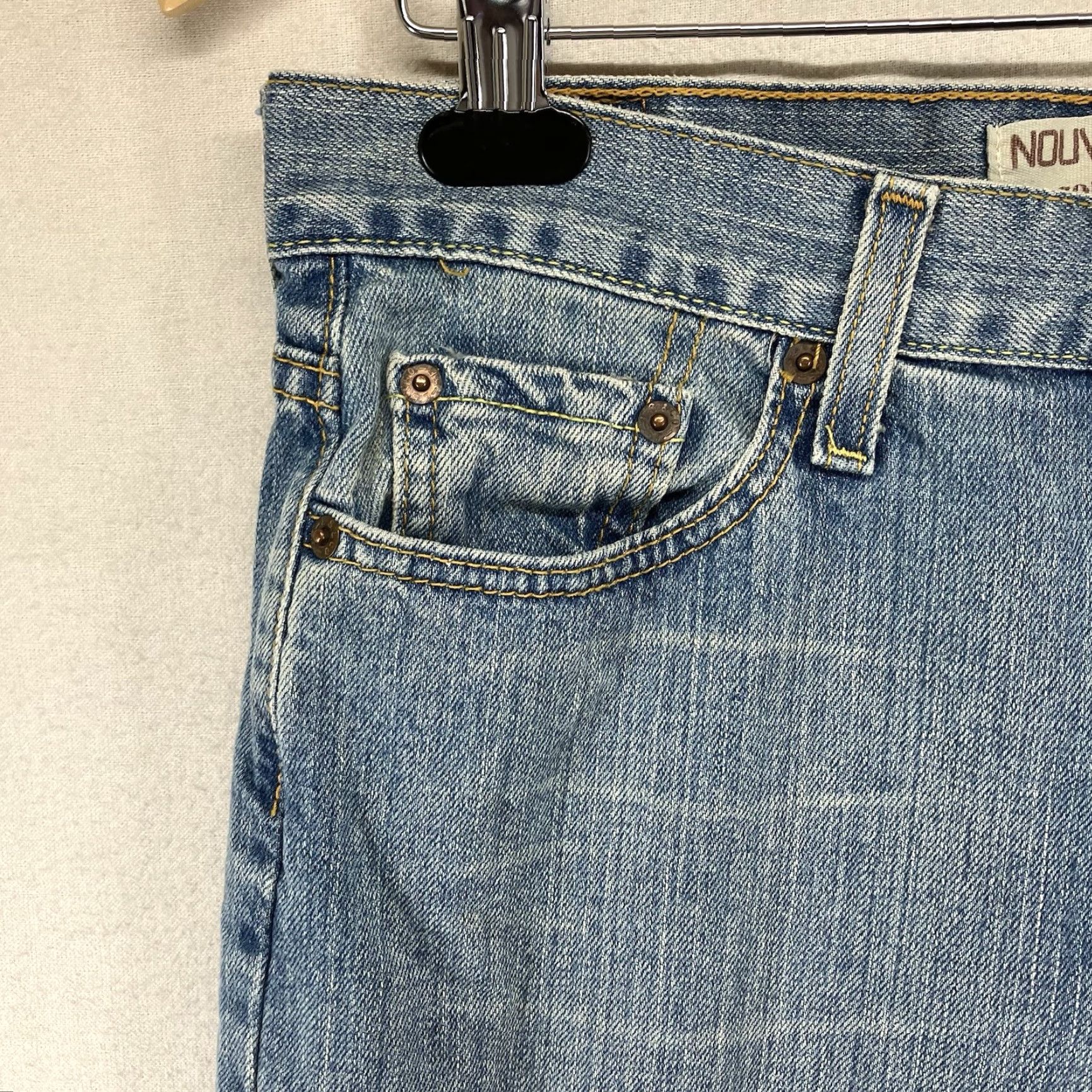 Levi's VINTAGE Levi’s 505 Women Jeans 10 Straight Distressed Slouch 29in Blue 90s Bohemian festival Hippie Retro Regular Fit Mens Womens Girls Boys Size 32" / US 10 / IT 46 - 7 Thumbnail