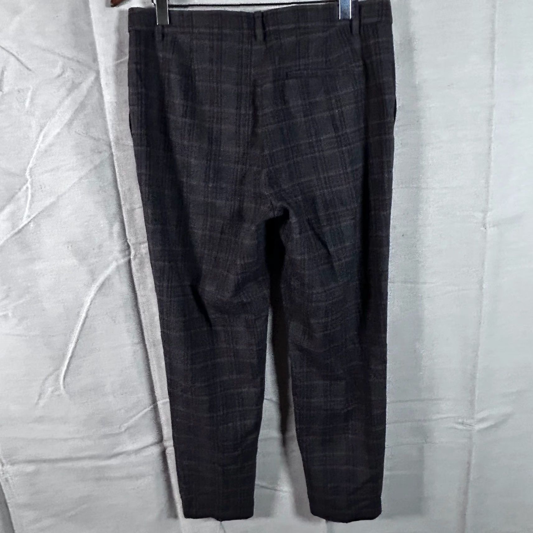 Theory VINTAGE? No — Theory Treeca 4 Griffin Plaid Wool Blend Tapered Ankle Pants Grey Brown Size 4 Size 27" / US 4 / IT 40 - 4 Thumbnail