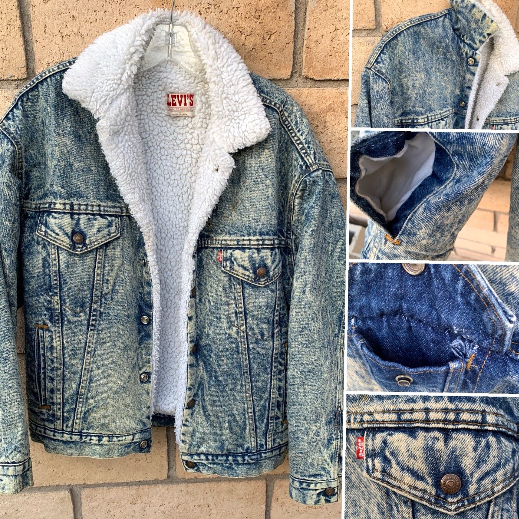 Levi's VINTAGE Levi's Trucker Jacket Denim Blue Small Mens USA Western 80s Sherpa Lined Rockabilly Size US S / EU 44-46 / 1 - 6 Thumbnail