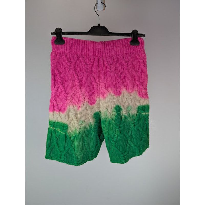 The Elder Statesman o1rshd1 Dip Dye Chunky Knitwear Shorts in Ivory/ Gecko/ Pink Size US 34 / EU 50 - 13 Thumbnail