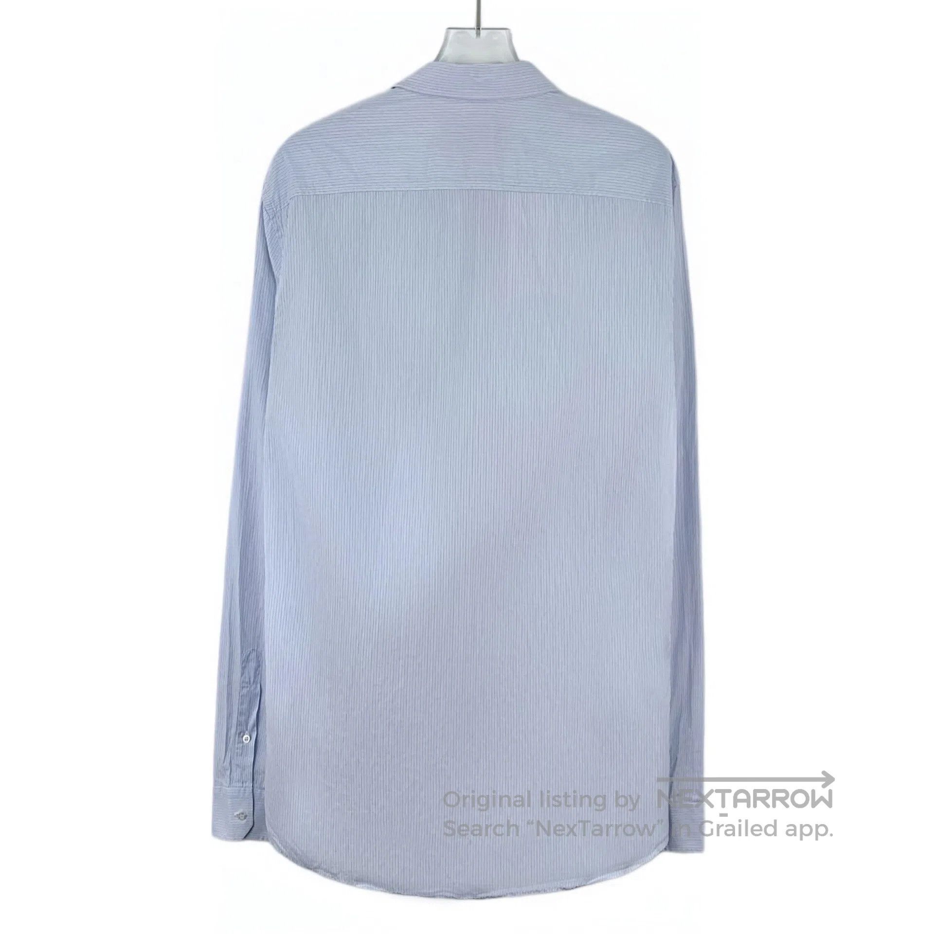 Gucci Guicci Light Blue Striped Collar Embroidered Cotton Turn-d Size S / US 4 / IT 40 - 2 Thumbnail