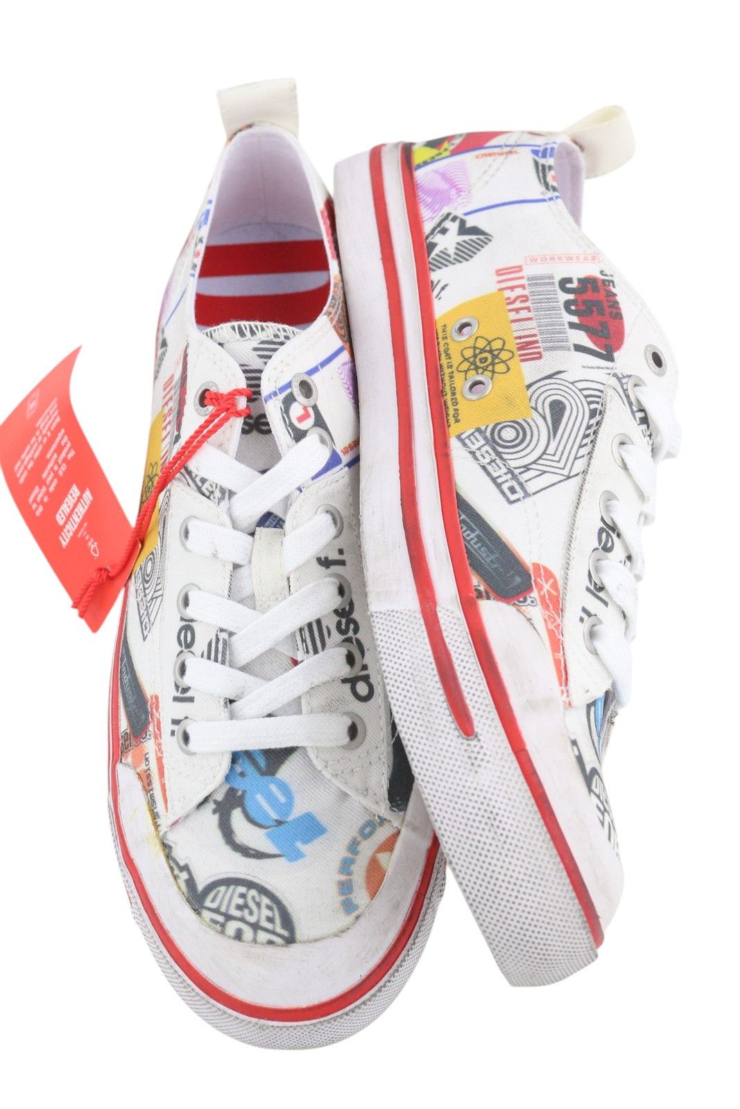 Diesel S-ATHOS LOW EU41 Patterned Low Top Laced Almond Toe 40848 Size US 8.5 / EU 41-42 - 6 Thumbnail