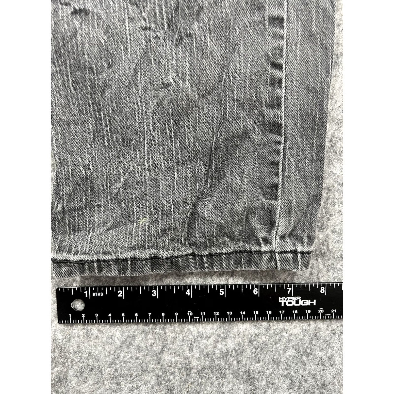 Levi's VINTAGE Levi's 514 Jeans Men Slim Straight Gray/Black 33x34 Denim Wax Stained Distressed Size US 33 - 6 Thumbnail