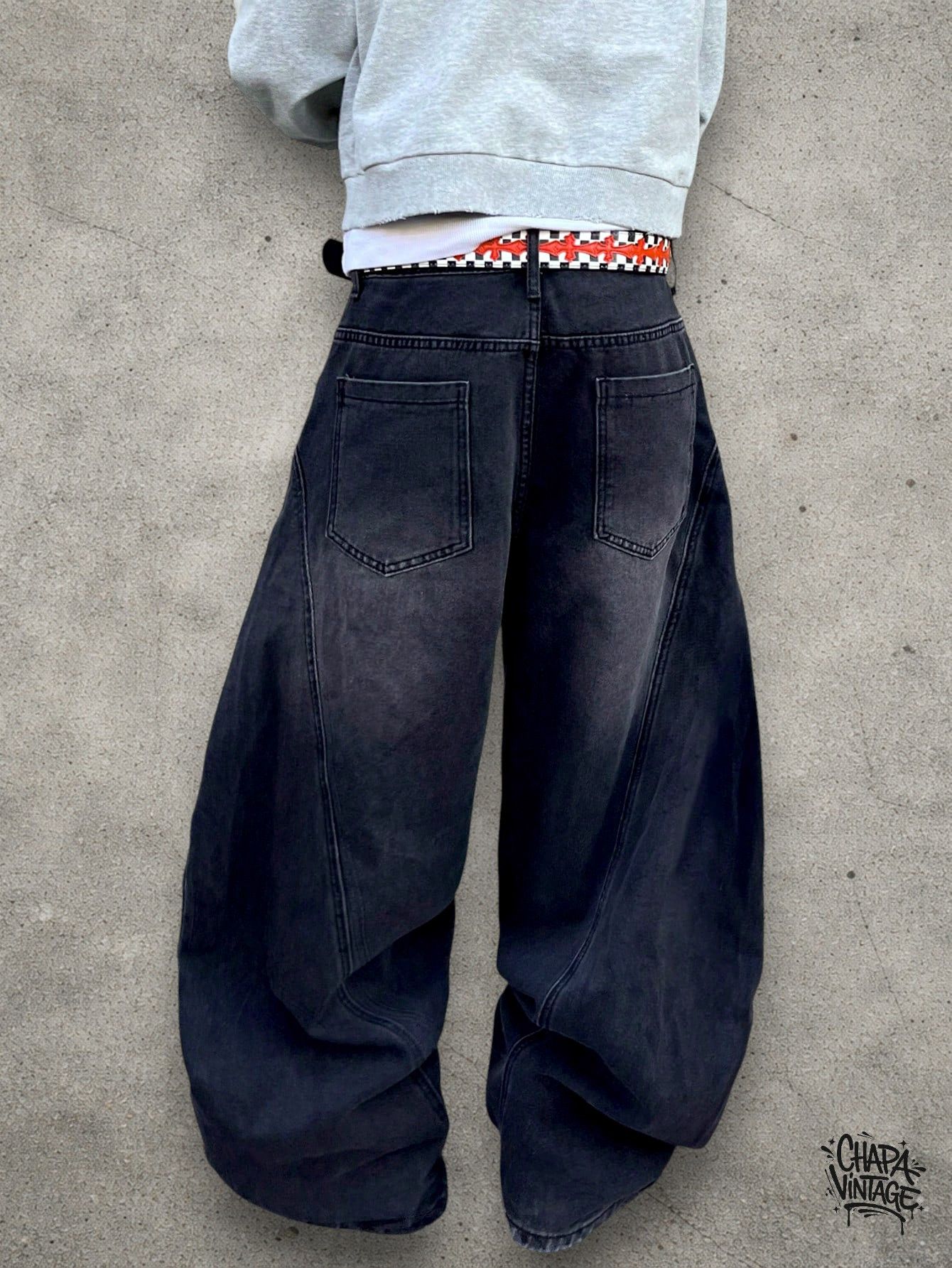 Vintage Baggy dark gray jeans Size US 32 / EU 48 - 2 Thumbnail