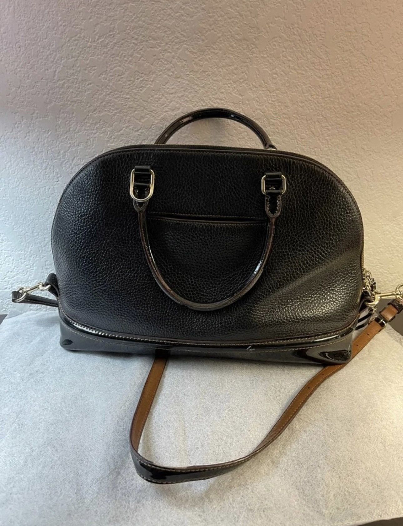 Coach Coach Sierra domed leather large satchel bag in black Size ONE SIZE - 4 Thumbnail
