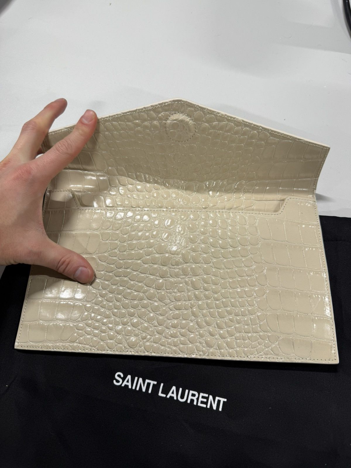 Saint Laurent Paris Saint Laurent Uptown Croco Leather Pouch NEW 900$ Size ONE SIZE - 2 Thumbnail