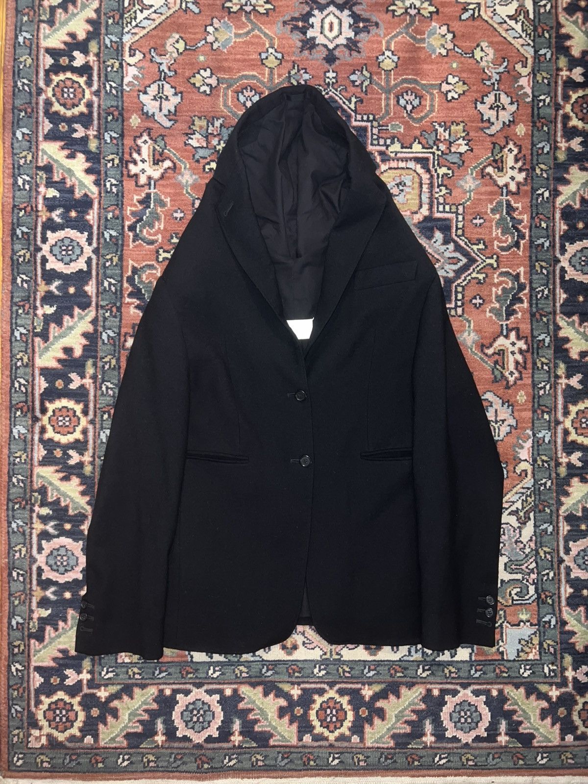 Maison Margiela Maison Margiela Artisanal AW05 Black Wool Hooded Blazer Size US S / EU 44-46 / 1 - 1 Thumbnail
