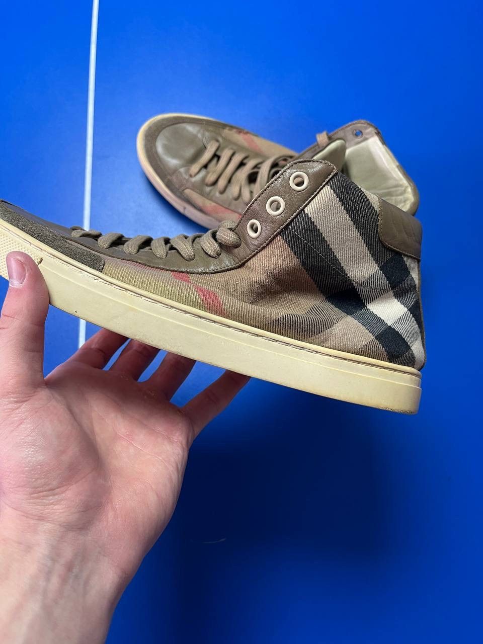 Burberry Authentic BURBERRY High Top House Nova Check Men’s Trainers Size US 8 / EU 41 - 2 Thumbnail