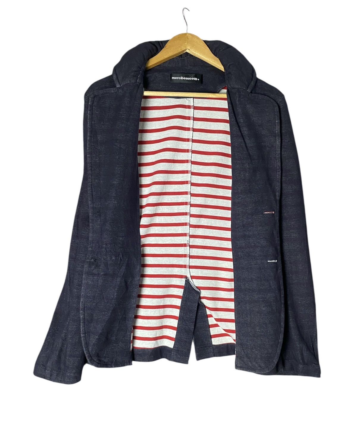 Issey Miyake Mercibeaucoup Issey Miyake Indigo Stripe Jacket Size US M / EU 48-50 / 2 - 5 Thumbnail