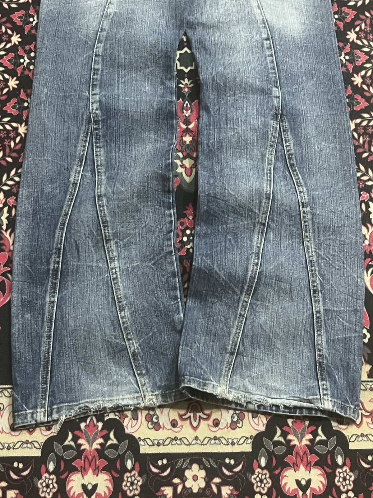 semanticdesign Semantic Design Light Blue Panel Distressed Flare Jeans Size US 32 / EU 48 - 9 Thumbnail