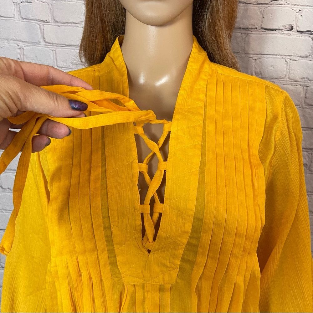 Rag & Bone NWT New $325 Rag & Bone Sachi Lace-Up Split Neck Silk Blend Size S / US 4 / IT 40 - 3 Thumbnail